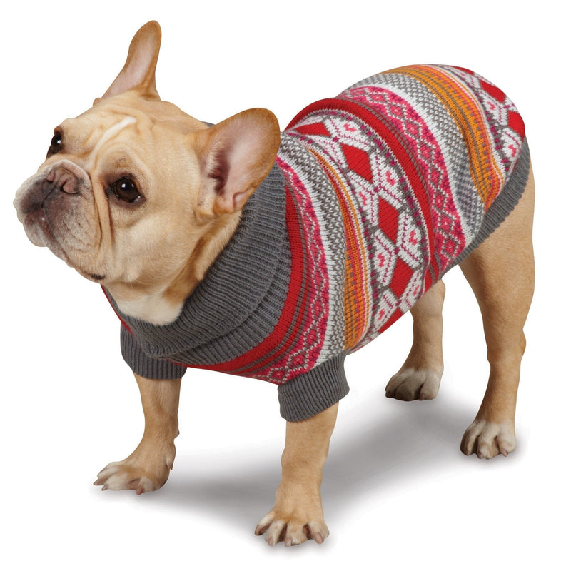 East Side Collection Northern Lights Sweater for Dogs, 8" XXS, Raspberry - PawsPlanet Australia