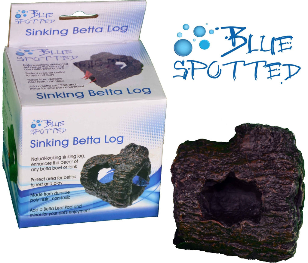 [Australia] - Blue Spotted Betta Log Fish Ornament for Betta Fish, Tropical Fish Aquariums & Saltwater Fish Aquariums, by 1 Pack 