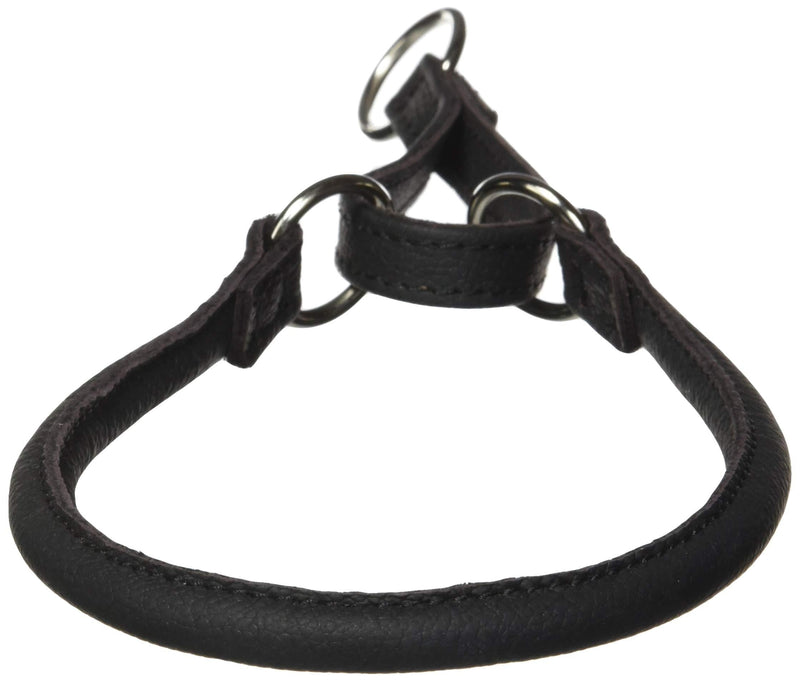 [Australia] - Dogline 3/8-Inch Wide Soft Rolled Genuine Leather Martingale Collar, 18-Inch, Black 