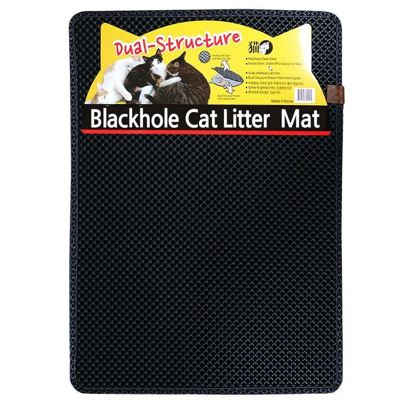 [Australia] - BlackHole Litter Mat Blackhole Cat Litter Mat - Large Size Rectangular 30" X 23" Dark Gray 