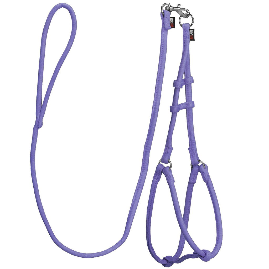 [Australia] - Dogline Comfort Microfiber Round Step-in Harness with Lead Small Purple 