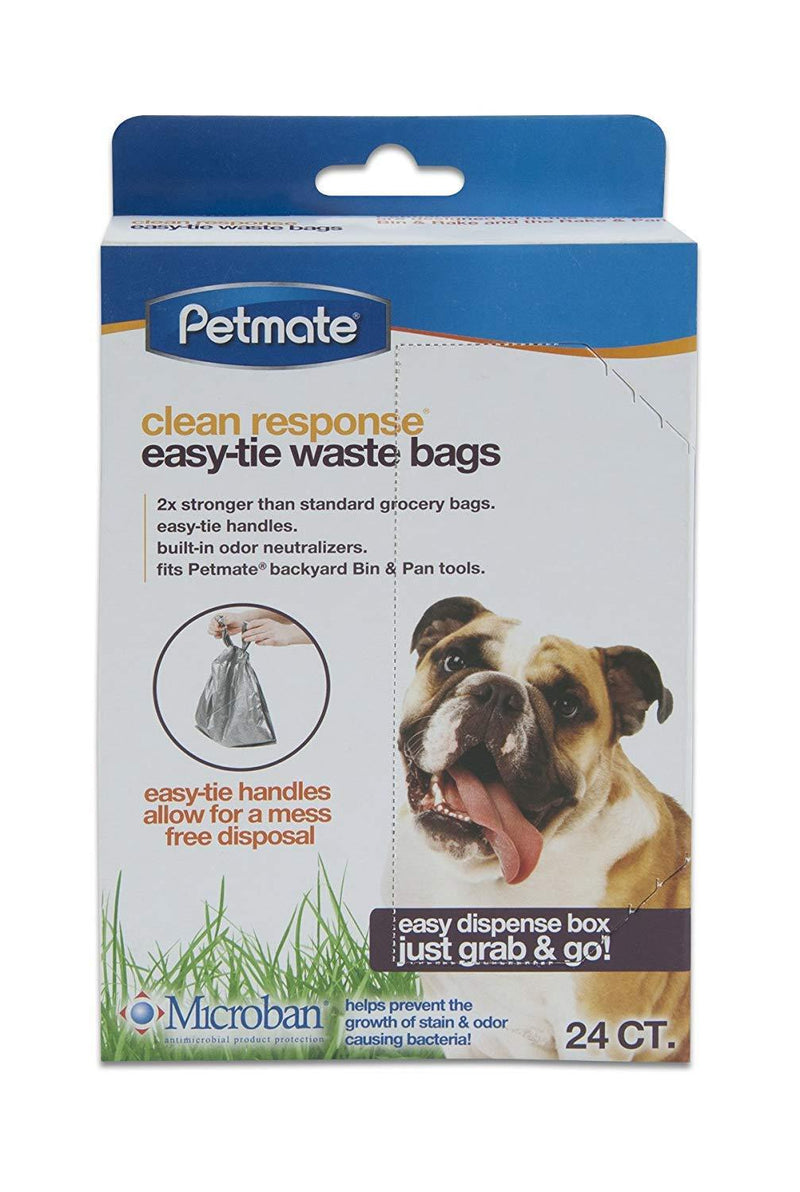 [Australia] - Petmate Clean Response Easy-Tie Waste Bags, Microban Antimicrobial Protection, 24 Ct. 