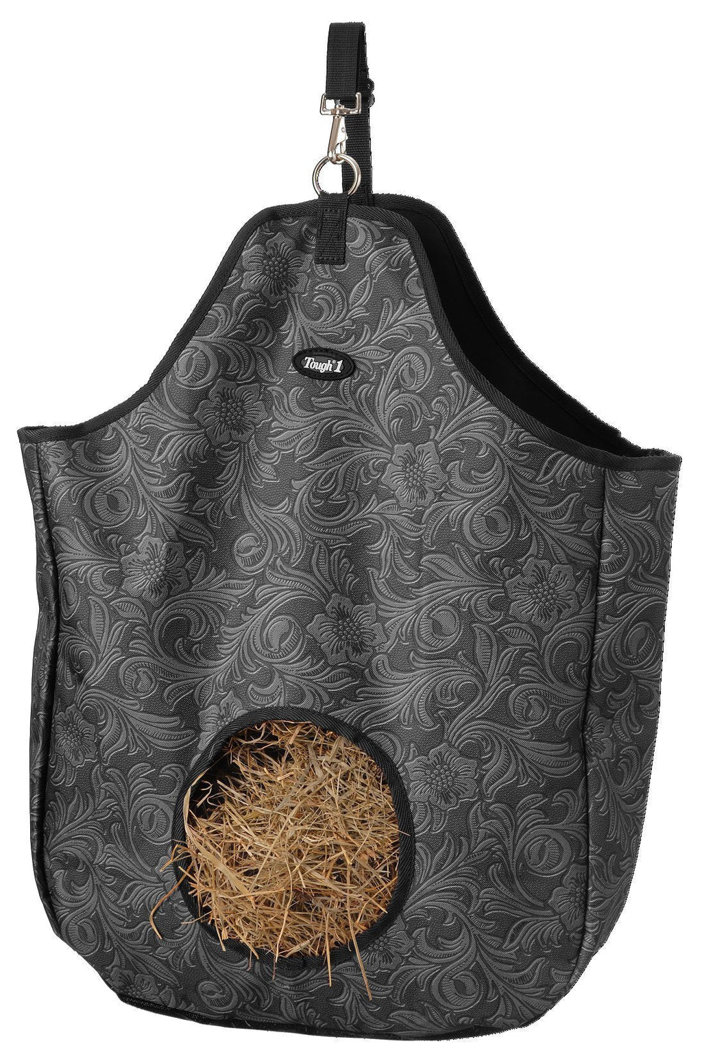 Tough 1 Nylon Hay Tote Bag in Prints Tooled Leather Black - PawsPlanet Australia
