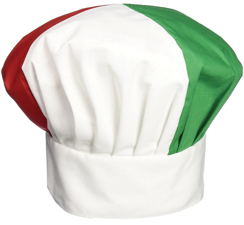 Beistle Red, White And Green Oversized Cotton Novelty Fabric Chef’s Hat With Velcro – Italian Party Photo Booth Props Supplies, One Size Red/White/Green - PawsPlanet Australia