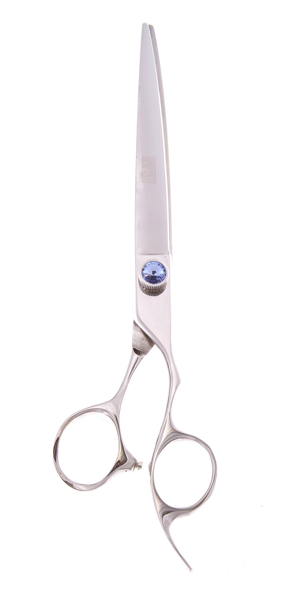 [Australia] - ShearsDirect Japanese 440C Silver Titanium Cutting Shears with Blue Gem Stone Tension and Anatomic Thumb, 9.0-Inch 