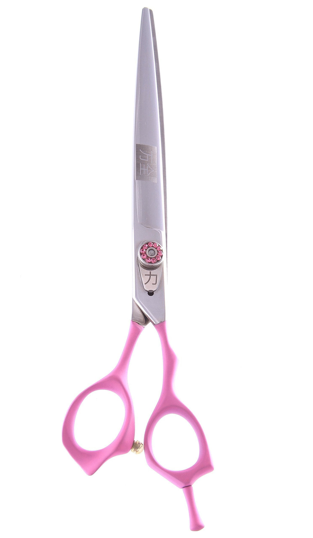 [Australia] - ShearsDirect Japanese 440C Off Set Handle Design Cutting Shears with Pink Rubber Grip Handle and Adjustable Tension Knob, 8.0-Inch 