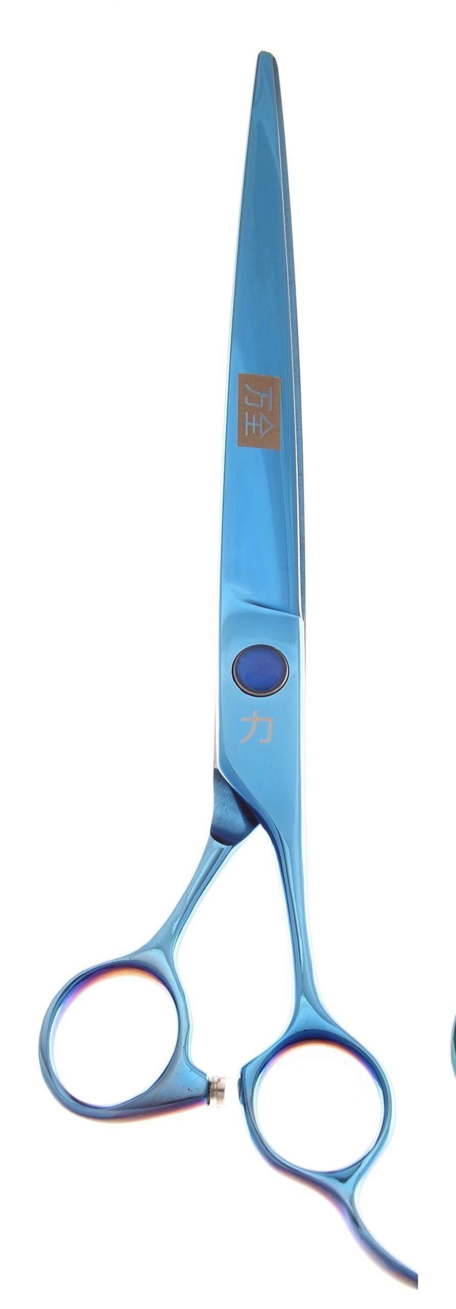 [Australia] - ShearsDirect Japanese 440C Blue Titanium Cutting Shear Off Set Handle Design Flat with Blue Tension, 8.0-Inch 