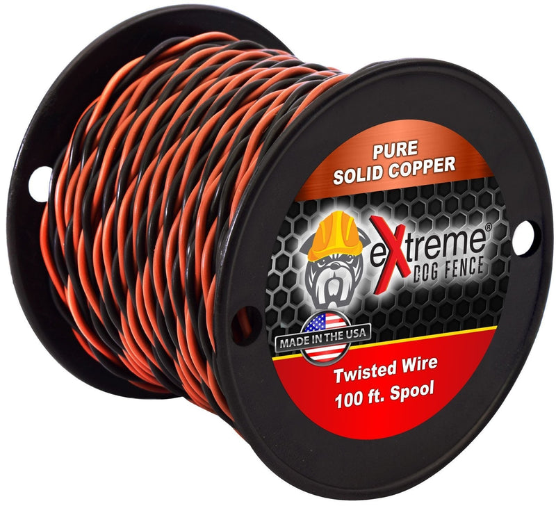 [Australia] - Twisted Transmitter Wire for All Electric Dog Fence Systems - 16 Gauge Solid Core Copper - Polyethylene Coated - Multiple Lengths 100 Ft 