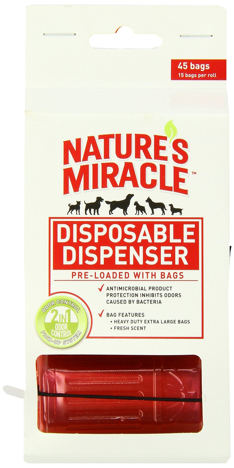 [Australia] - Nature's Miracle NM-5980 45 Count Disposable Waste Bag Dispenser with Pick-Up Bags, Hydrant Shape 