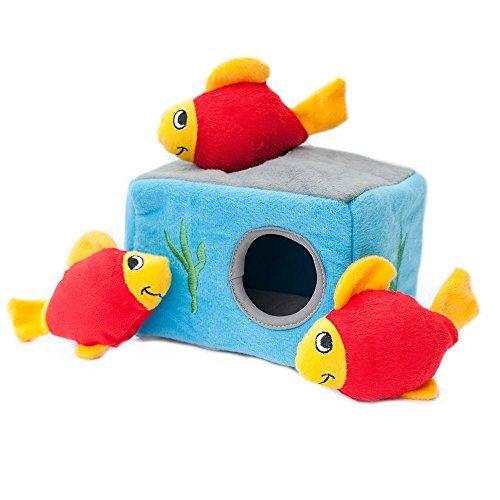 [Australia] - ZippyPaws - Sea Buddies Burrow, Interactive Squeaky Hide and Seek Plush Dog Toy - Fish Miniz, 3 Pack Aquarium 