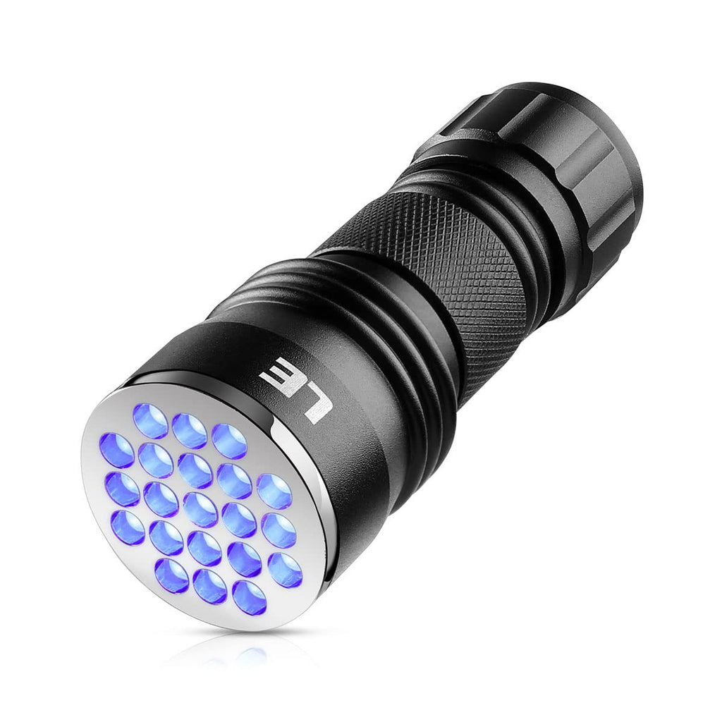 LE Black Light Flashlight, Small UV Lights with 21 LEDs, 395nm, Ultraviolet Light Detector for Invisible Ink Pens, Pet Dog Cat Urine Stain and More, AAA Batteries Included - PawsPlanet Australia
