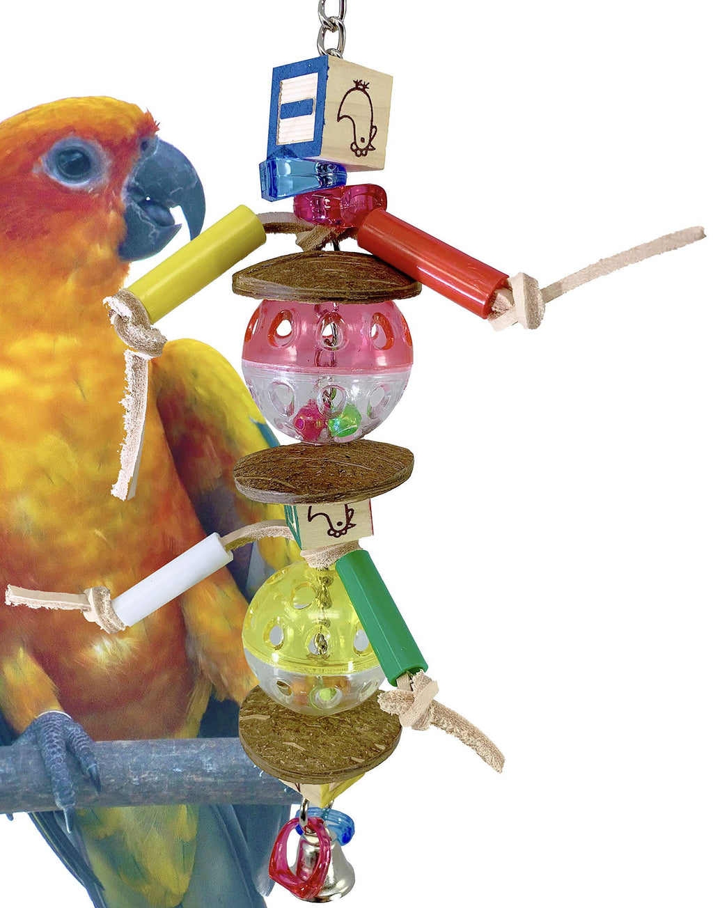 [Australia] - Bonka Bird Toys 1740 Coco Ball Bird Toy Parrot Cage Toys Cages African Grey Conure Cockatiel Caique 