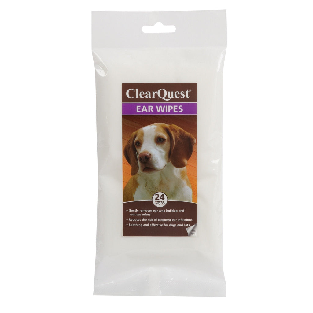 ClearQuest Ear Wipes - Pre-Moistened Wipes That Gently Remove Discharge from Dogs' and Cats' Ears 24-Pack - PawsPlanet Australia