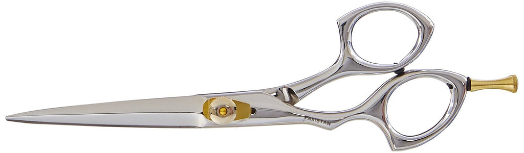 [Australia] - Tamsco Diamond Offset Handle Shear 6.5-Inch with Removable Finger Rest Semi-Convex Edge Japanese Stainless Steel Left Handed Removable Finger Rest Adjustable Tension Screw 