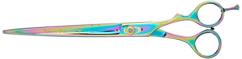 [Australia] - Tamsco Plasma Coated Shear 9-InchSemi-Convex Edge Japanese Stainless Steel Plasma Rainbow Finish Removable Finger Rest Adjustable Tension Screw 