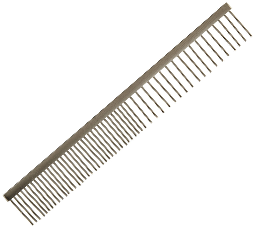 [Australia] - Tamsco Pet Comb, 8 1/4-Inch, Stainless Teel Medium and Coarse Sides All Stainless Steel Hand Set 