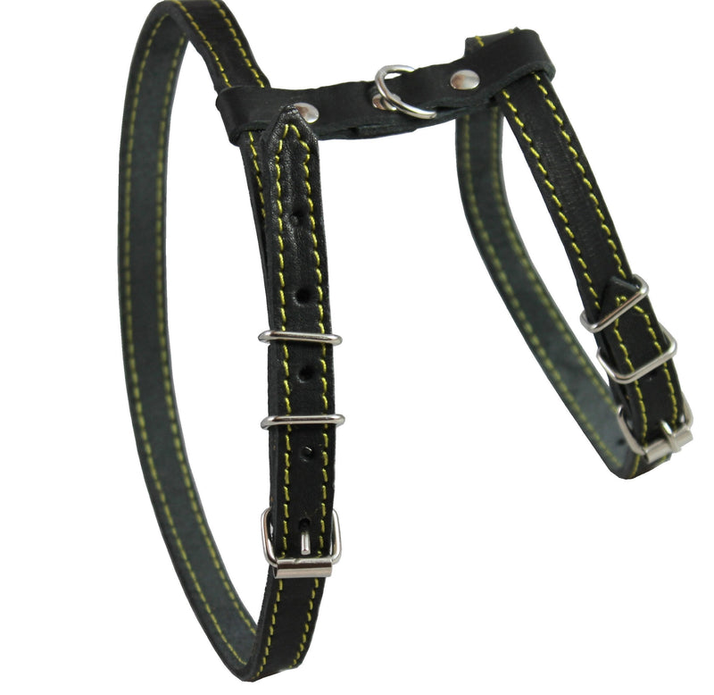 [Australia] - Dogs My Love Real Leather Feline Harness, 16"-18.5" Chest, 1/2" Wide, Medium to Large Cats 