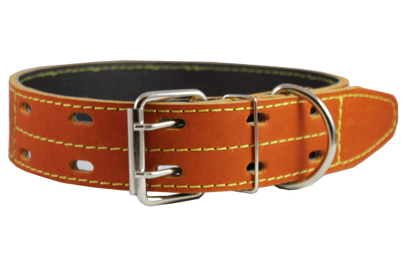 [Australia] - Genuine Thick Leather Dog Collar 20"-27" Neck Size, 1.75" Wide, Mastiff, Great Dane 