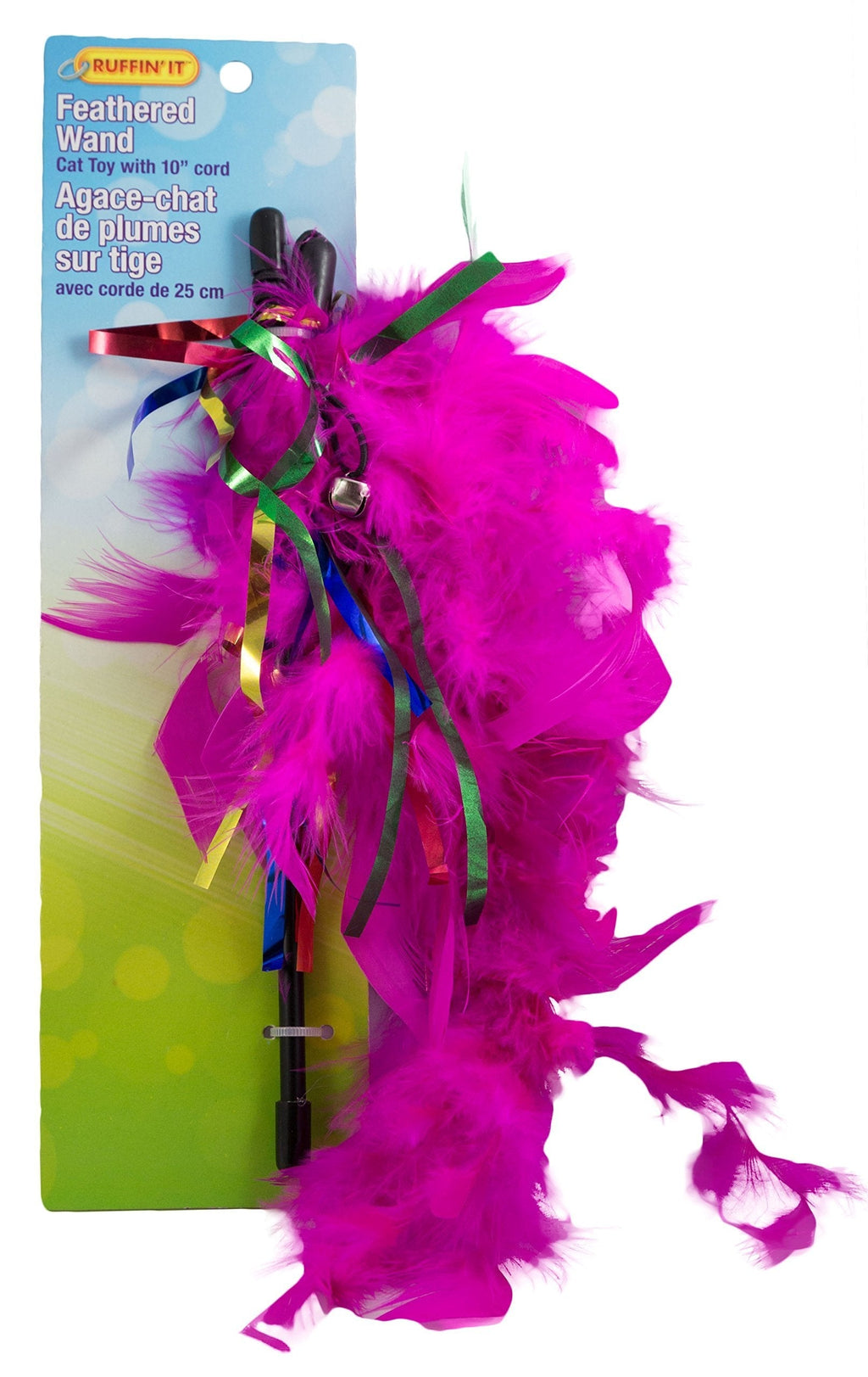 [Australia] - Ruffin It 10-Inch Feathered Teaser Wand Cat Toy, Colors Vary 3-Pack 