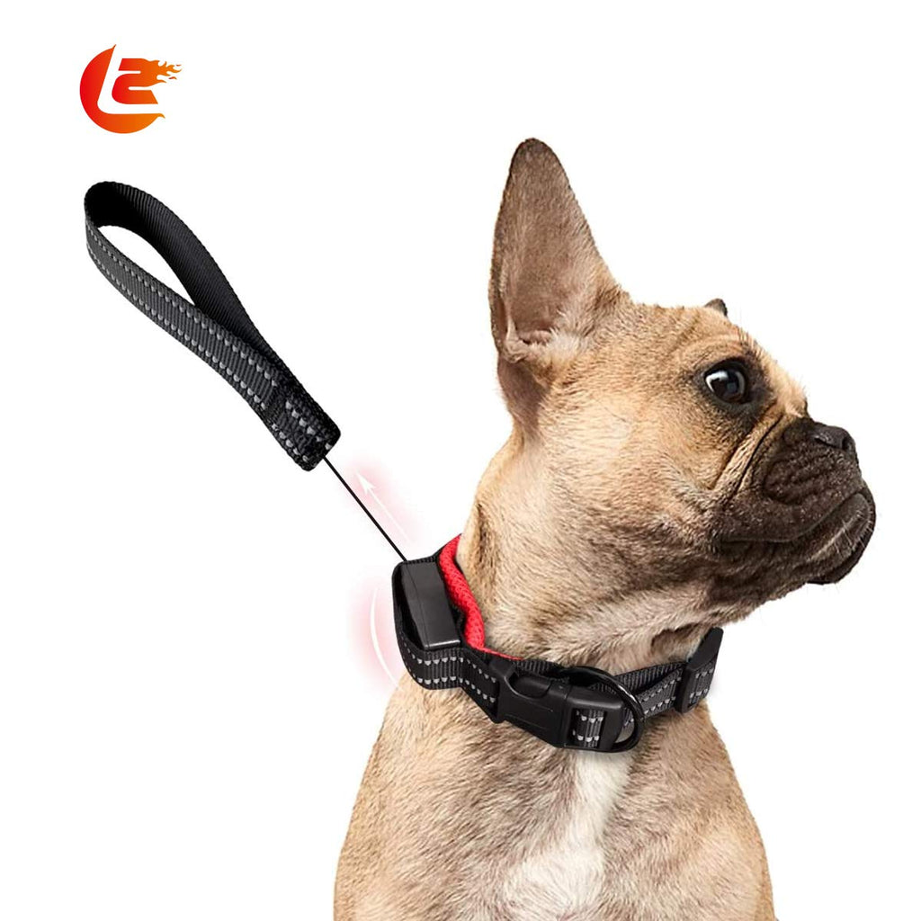 [Australia] - Namsan Pet Collar with Retractable Leash All in One Dog Leash with Collar for Medium and Small Dogs, Leash Length 44" Adjustable Red 