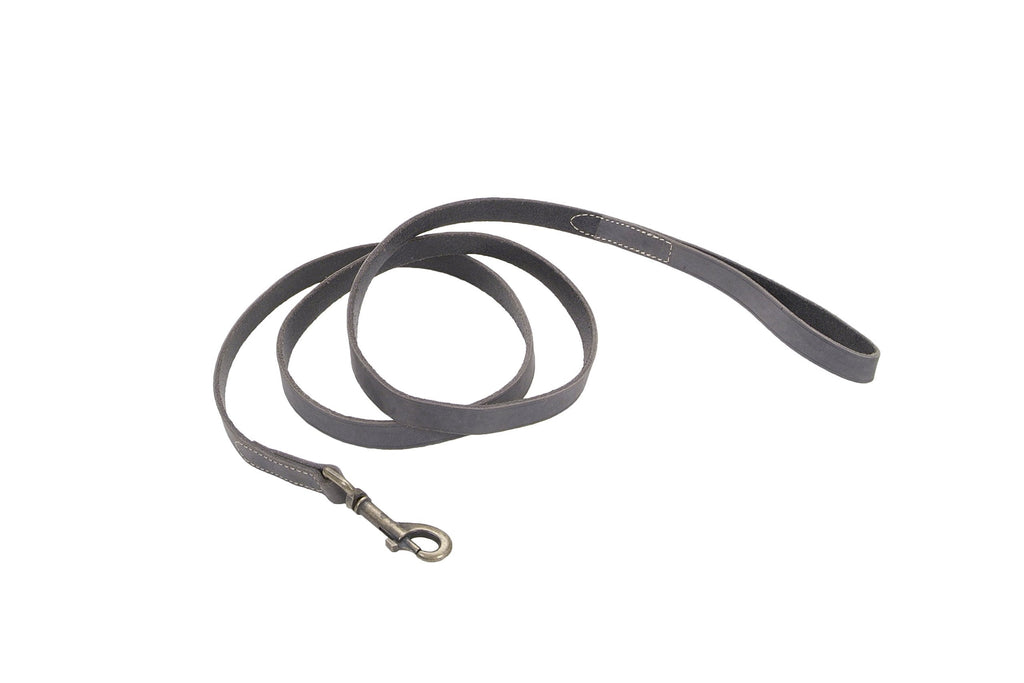 [Australia] - Coastal Pet Products Circle T Rustic Leather Dog Leash, 3/4" x 6', Slate Grey 