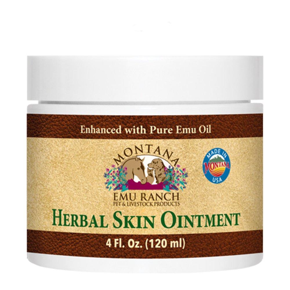 Montana Emu Ranch - Herbal Skin Ointment - 4 Ounce Jar - for Pet and Livestock - Made with Pure Emu Oil - PawsPlanet Australia