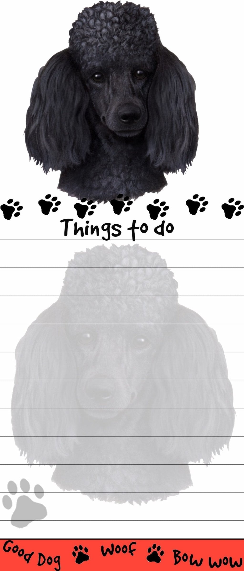 [Australia] - E&S Pets Magnetic Die-Cut Notepad, Poodle, Black 