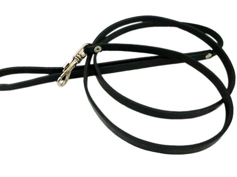 [Australia] - Genuine Leather Classic Dog Leash, 4' Long, 3/8" Wide, Puppies, XSmall Breeds 