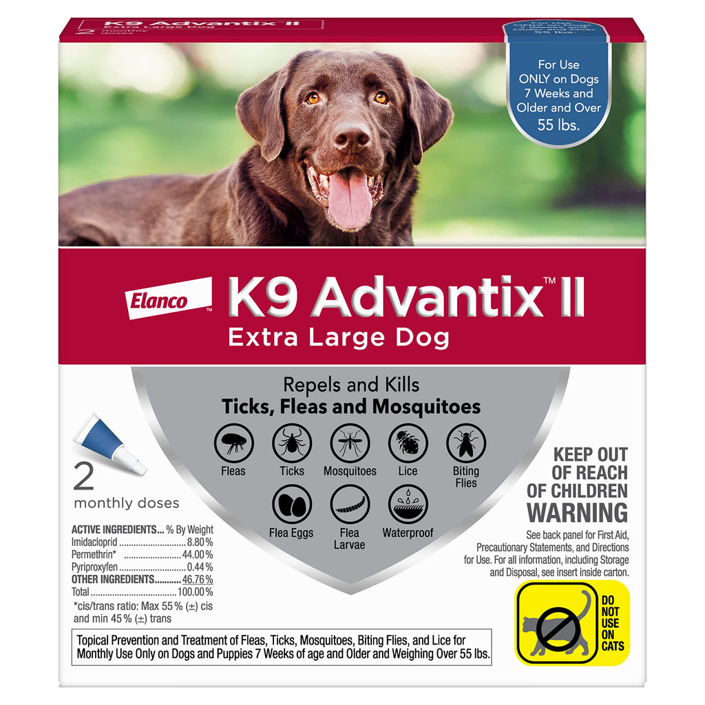 K9 Advantix II Flea and Tick Prevention for Extra-Large Dogs 2-Pack, Over 55 Pounds - PawsPlanet Australia