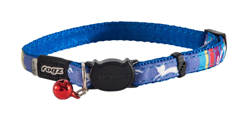 [Australia] - Rogz Catz NeoCat Small 1/8" Breakaway Cat Collar, Blue Candy Stripes Design 