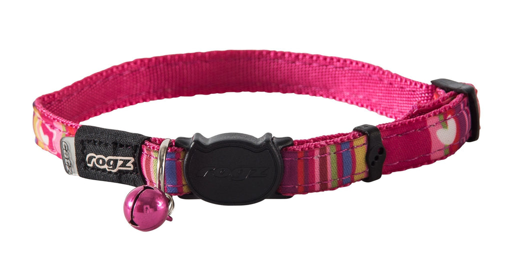 [Australia] - Rogz Catz NeoCat Small 1/8" Breakaway Cat Collar, Pink Candy Stripes Design 