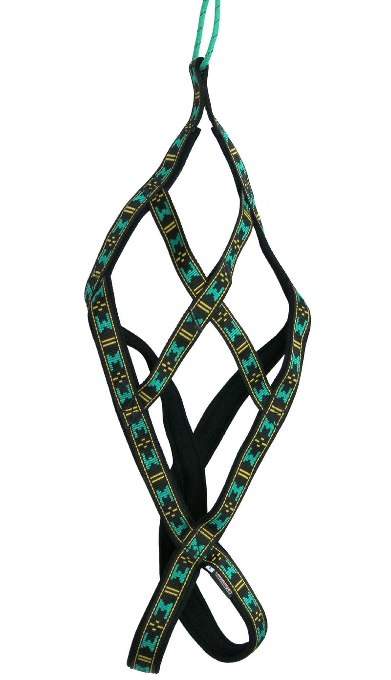 [Australia] - Weight Pulling Sledding Dog Harness X-Back Style Black/Green XXLarge, 24.5" Neck Circumference 