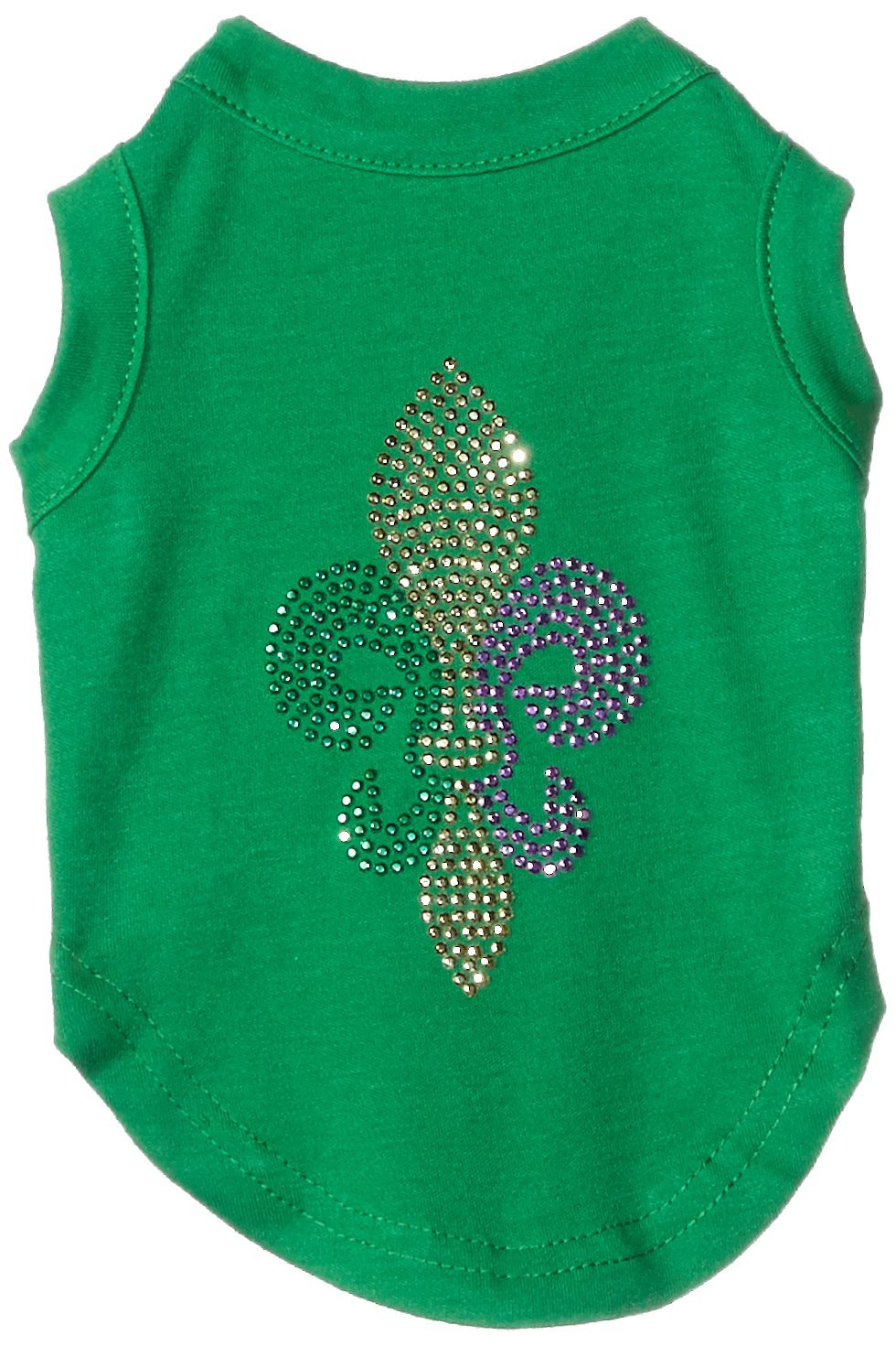 [Australia] - Mirage Pet Products Mardi Gras Fleur De Lis Rhinestone Dog Shirt, Small, Emerald Green 