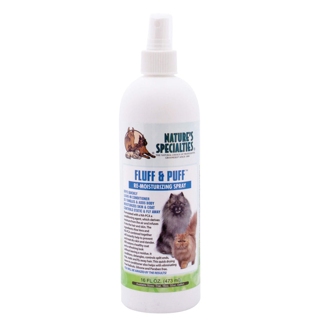 [Australia] - Nature's Specialties Fluff & Puff Re-moisturizing Spray Conditioner for Dogs Cats, Non-Toxic Biodegradeable, 16oz 16 Ounce 