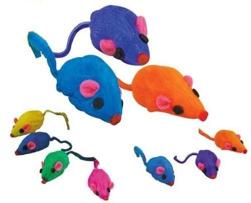 [Australia] - Zanies 20 x Cat Toy Rainbow Fur Mice That Rattle by 