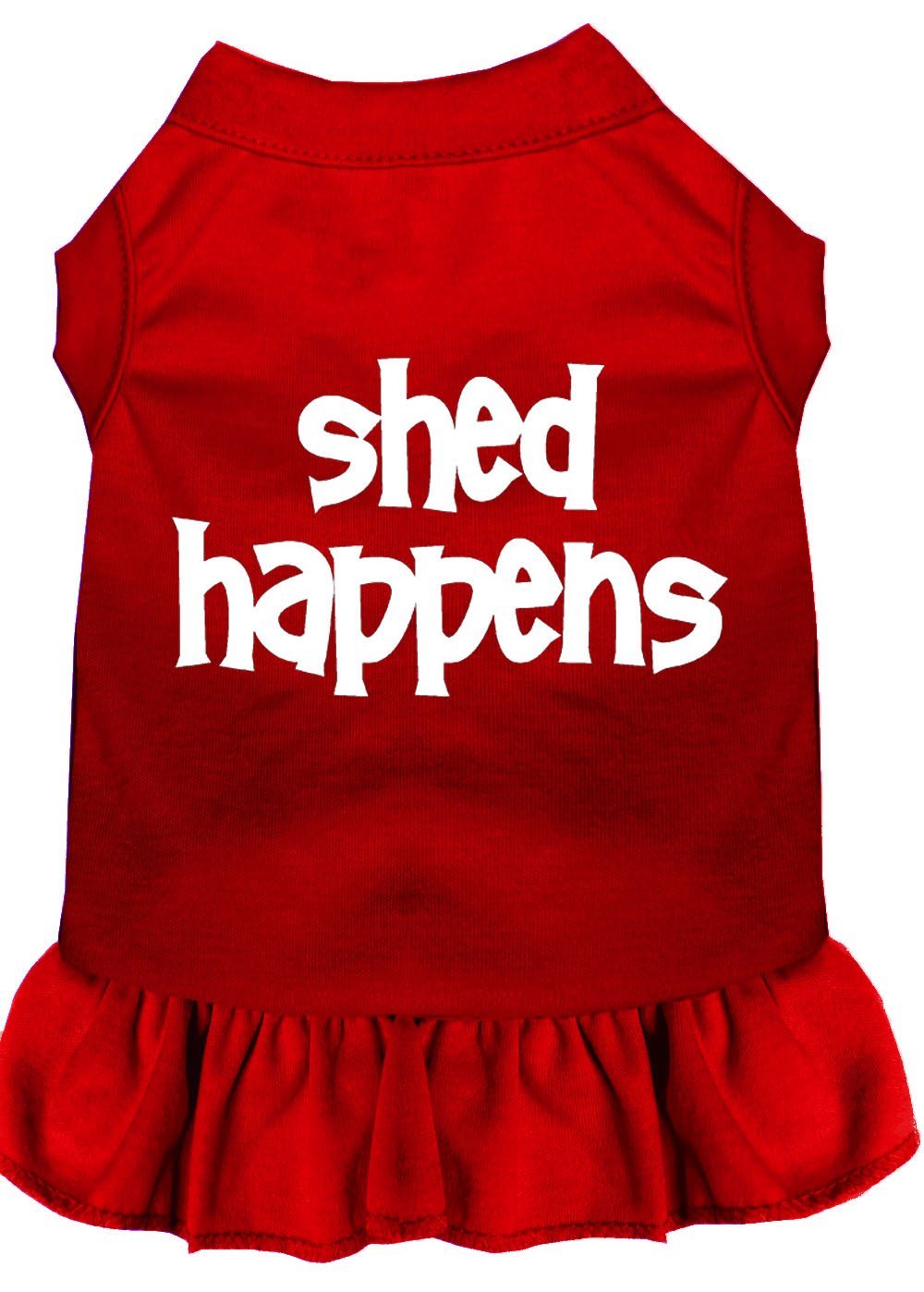 [Australia] - Mirage Pet Products 58-16 MDRD Shed Happens Screen Print Dress, Medium, Red 