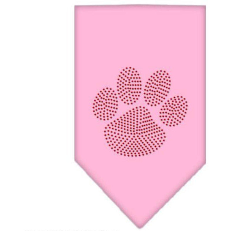 Dog Supplies Paw Red Rhinestone Bandana Light Pink Small - PawsPlanet Australia