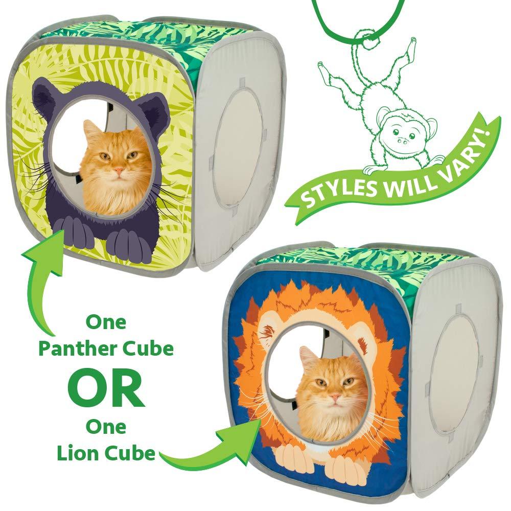[Australia] - Kitty City Jungle Cat Cube Combo, Collapsible Cat Cube, Cat Bed, Tunnel, Cat Toys Safari Cube 