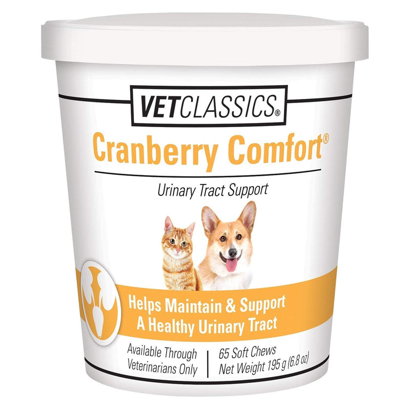 Vet Classics Cranberry Comfort Urinary Tract Pet Supplement for Dogs, Cats – Maintains Dog Bladder Health, Cat Bladder Control – Pet Supplements for Incontinence 65 Soft Chews - PawsPlanet Australia