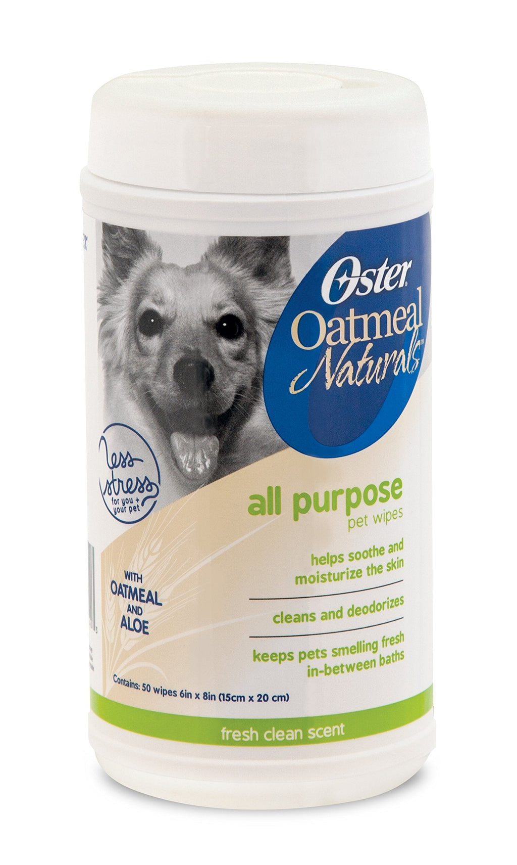 [Australia] - Oster Oatmeal Naturals All-Purpose Pet Wipes, Fresh Clean, 50 Count (078199-017-000) 