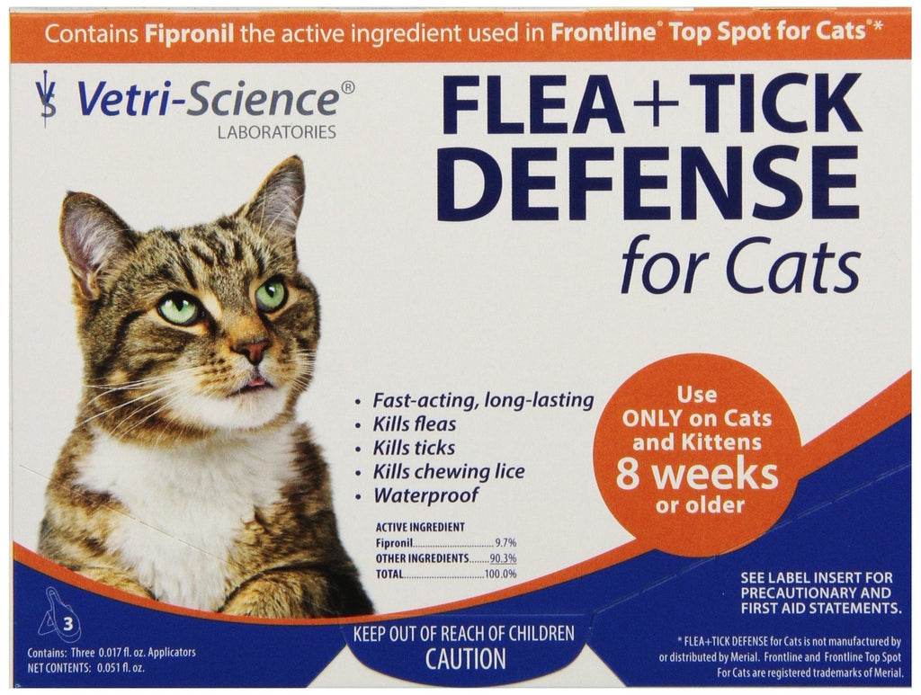 Vetri-Science 3-Dose Flea and Tick Defense for Cats - PawsPlanet Australia