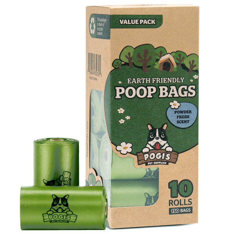 Pogi’s Poop Bags - 10 Rolls (150 Dog Poop Bags) - Scented, Leak-Proof, Extra Thick Poop Bags for Dogs 10 Rolls (150 Bags) - PawsPlanet Australia