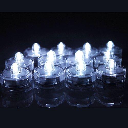 AGPTEK 24x LED Submersible Waterproof Wedding/Party/Floral Decoration Tea Vase Battery Light Candles-Cool White Cool White - PawsPlanet Australia