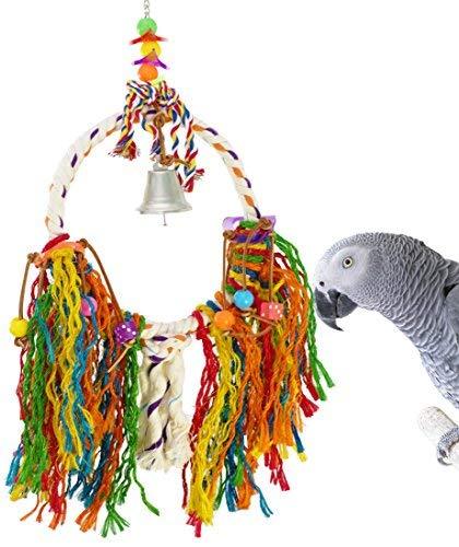[Australia] - Bonka Bird Toys Fuzzy Fuzz Small Med Huge Rope Ring Bird Parrot cage Toys Cages African Grey Conure Amazon and Cockatoo Fuzzy Medium 