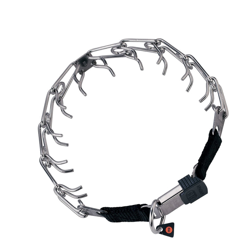 [Australia] - Herm Sprenger Stainless Steel Training Collar 2.25 mm with Safety Buckle Canvas Billets D-Ring 