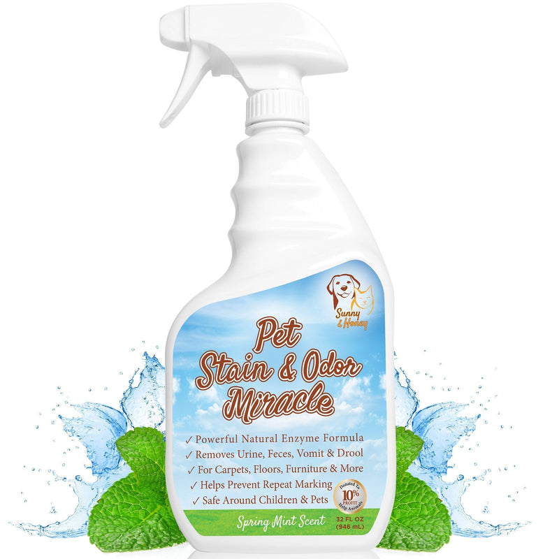 [Australia] - Pet Stain & Odor Miracle - Enzyme Cleaner for Dog and Cat Urine, Feces, Vomit, Drool Spring Mint Scent 32 FL OZ 
