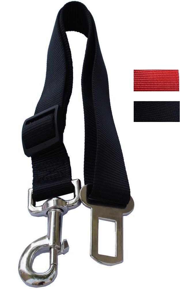 [Australia] - Lanyarco Safety Seat Belt Vehicle Seatbelts Harness Leash for Dogs,Cats Black Red 