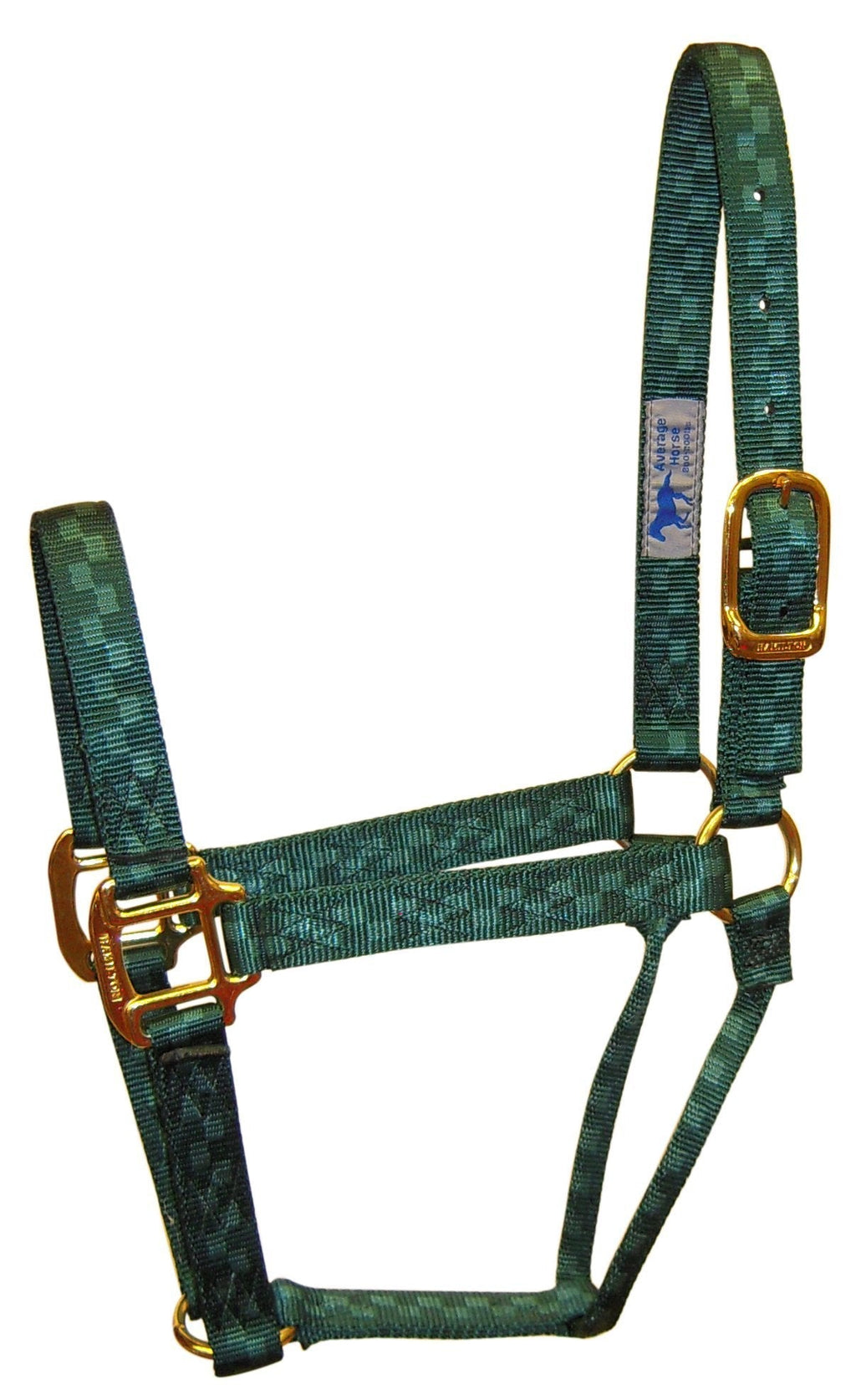 [Australia] - Hamilton 1" Nylon Quality Halter for 800 to 1100 lb Horse, Average, Dark Green Checkerboard 