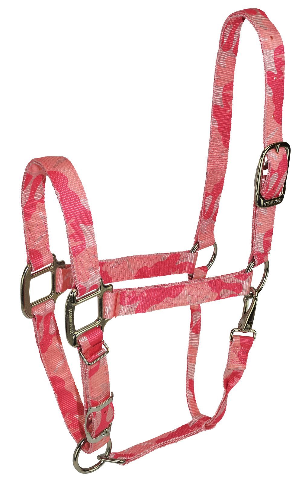 [Australia] - Hamilton 1" Nylon Adjustable Quality Halter with Chin Snap, Average, Pink Camouflage Pattern 