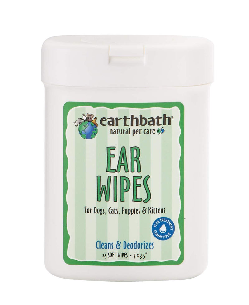 [Australia] - Earthbath All Natural Specialty Ear Wipes 25 Wipes, Pack of 2 (50 Wipes) 